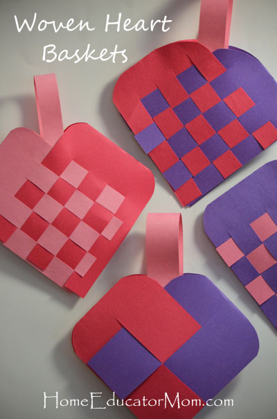 Valentine's Day Craft Woven Heart Basket Craft for Children